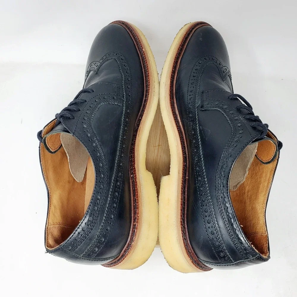 Frye‎ Shoes Mens 11 Luke Black Leather Longwing Brogue Crepe Sole Oxford